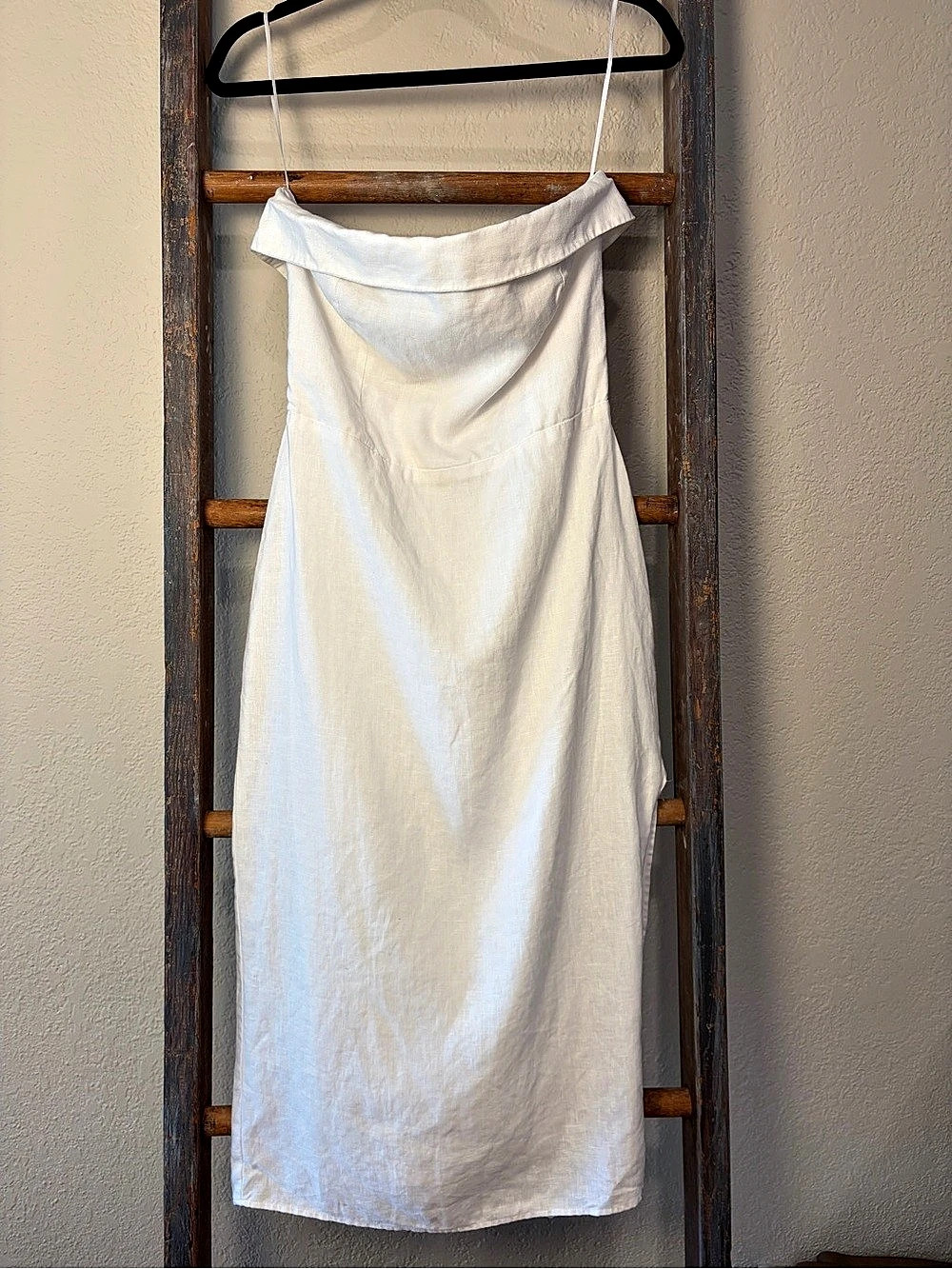 Reformation Baela Linen Dress White Maxi Dress Size 8